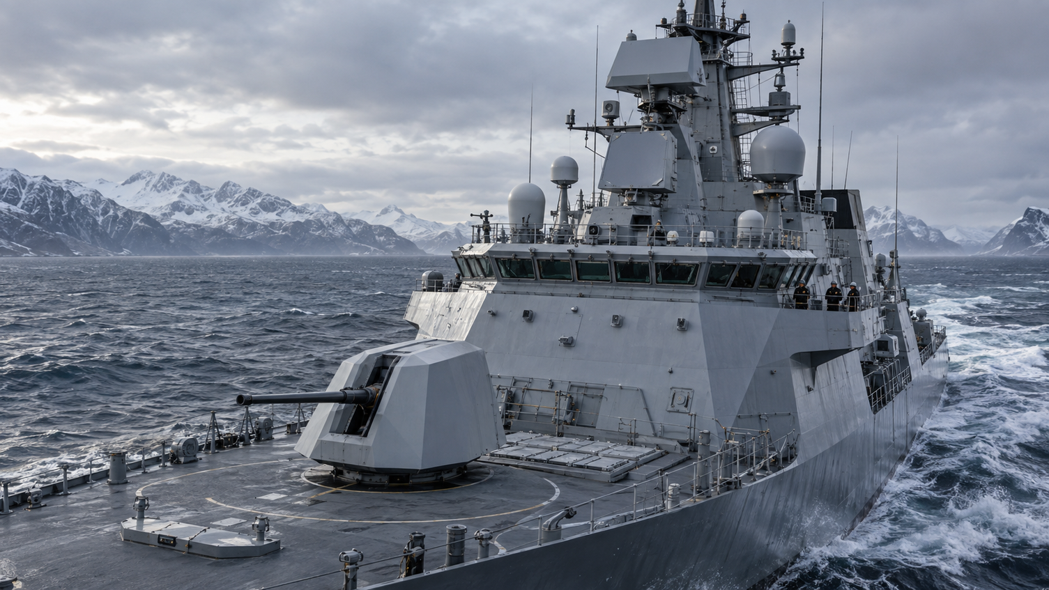 Naval vessel operating in a northern maritime environment